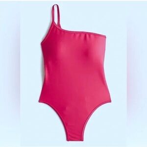 J. Crew Pink One Shoulder Swimsuit NWT